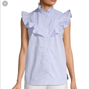 PARKER ruffle sleeveless blouse light skye blouse